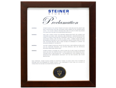 感谢尚德信公司为斯坦纳影视制作项目100%获批作出的突出贡献